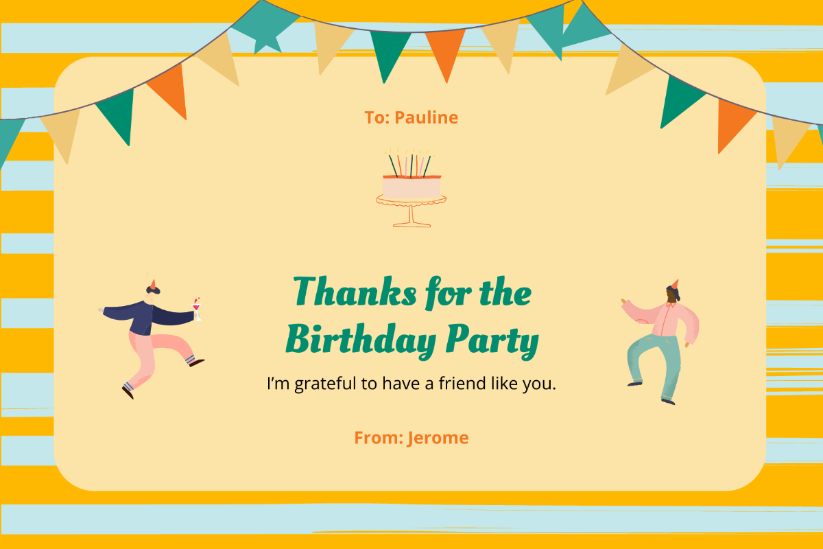 Free Happy Birthday Thank You Card Template
