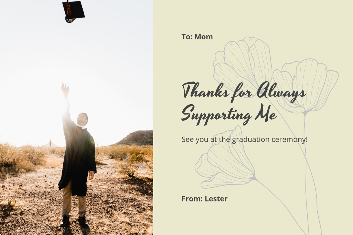 Graduation Photo Thank You Card Template - Edit Online & Download