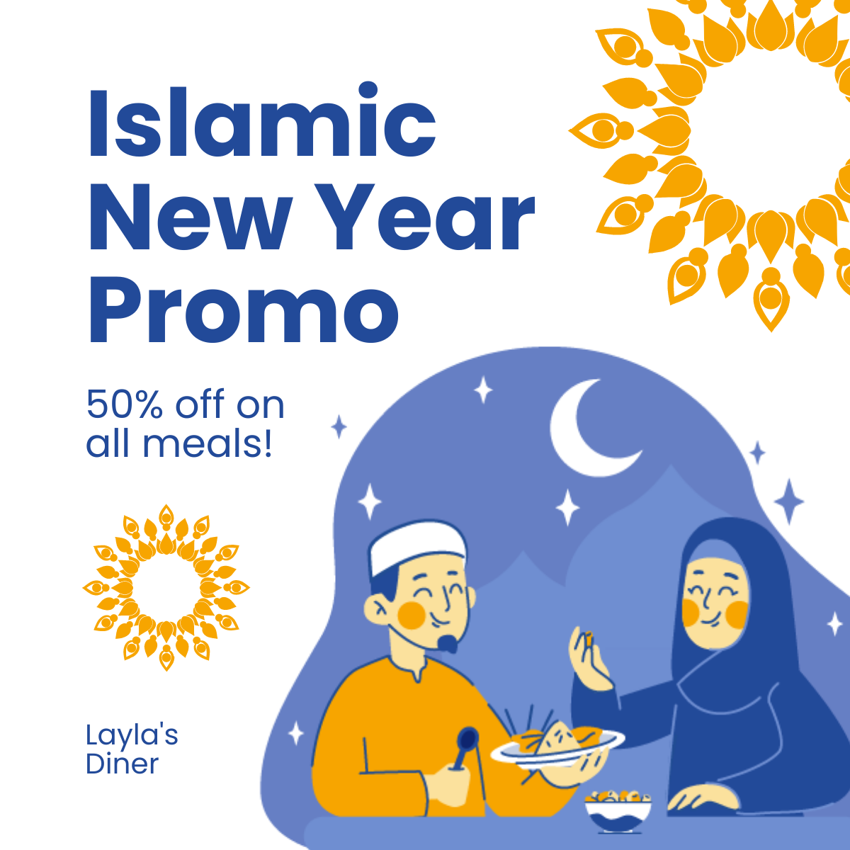 Free Islamic New Year Promotional Linkedin Post Template
