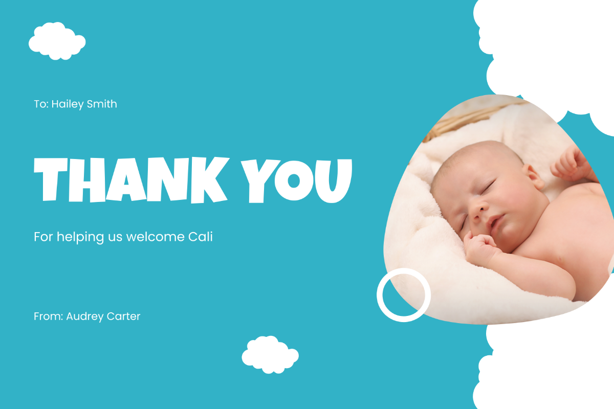Free Baby Thank You Photo Card Template