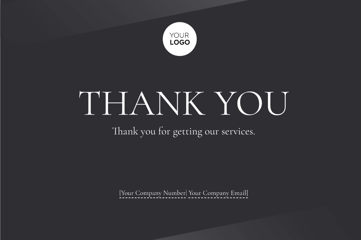 Professional Photo Thank You Card Template