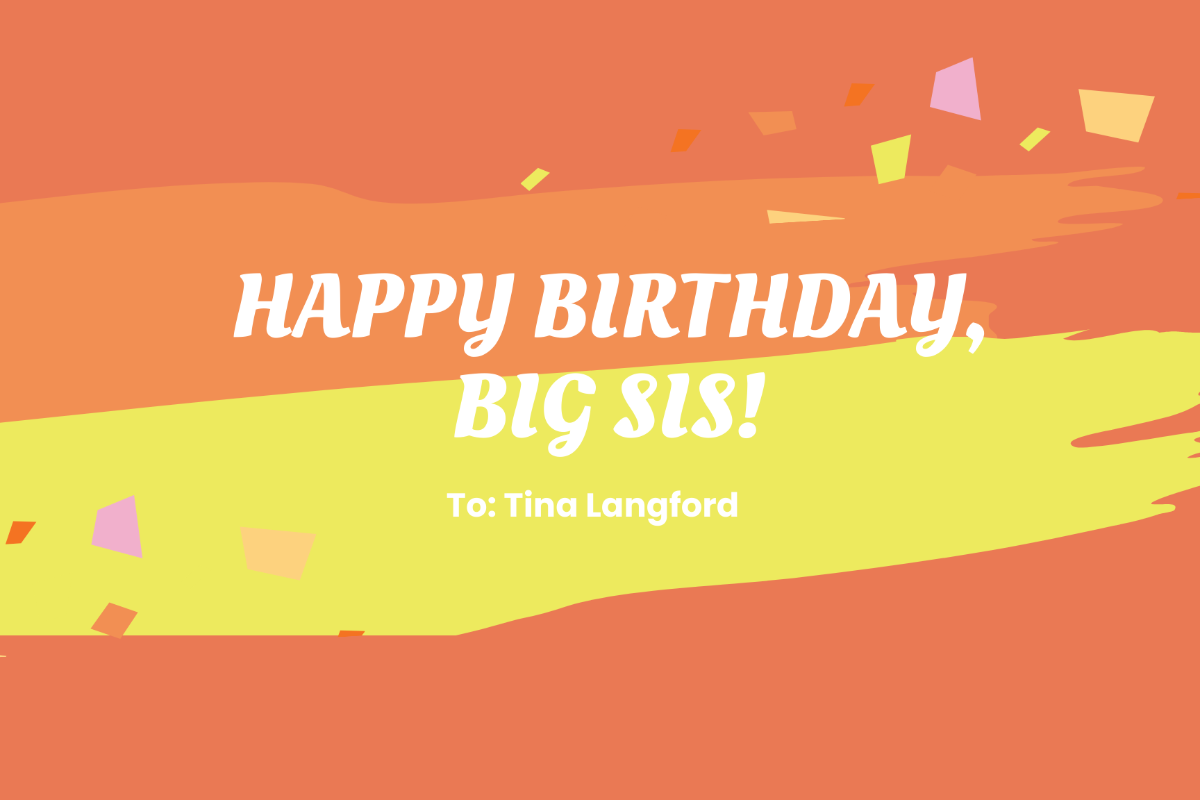 Free Birthday Card For Elder Sister Template