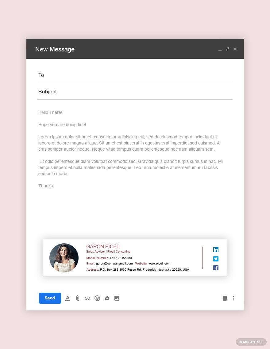 Free Sales Adviser Email Signature Template in PSD, Outlook, HTML5