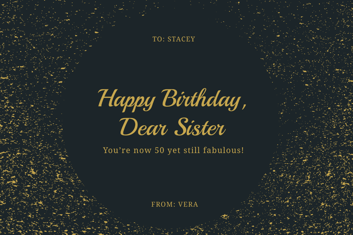 Free Personalised 50th Birthday Card Template