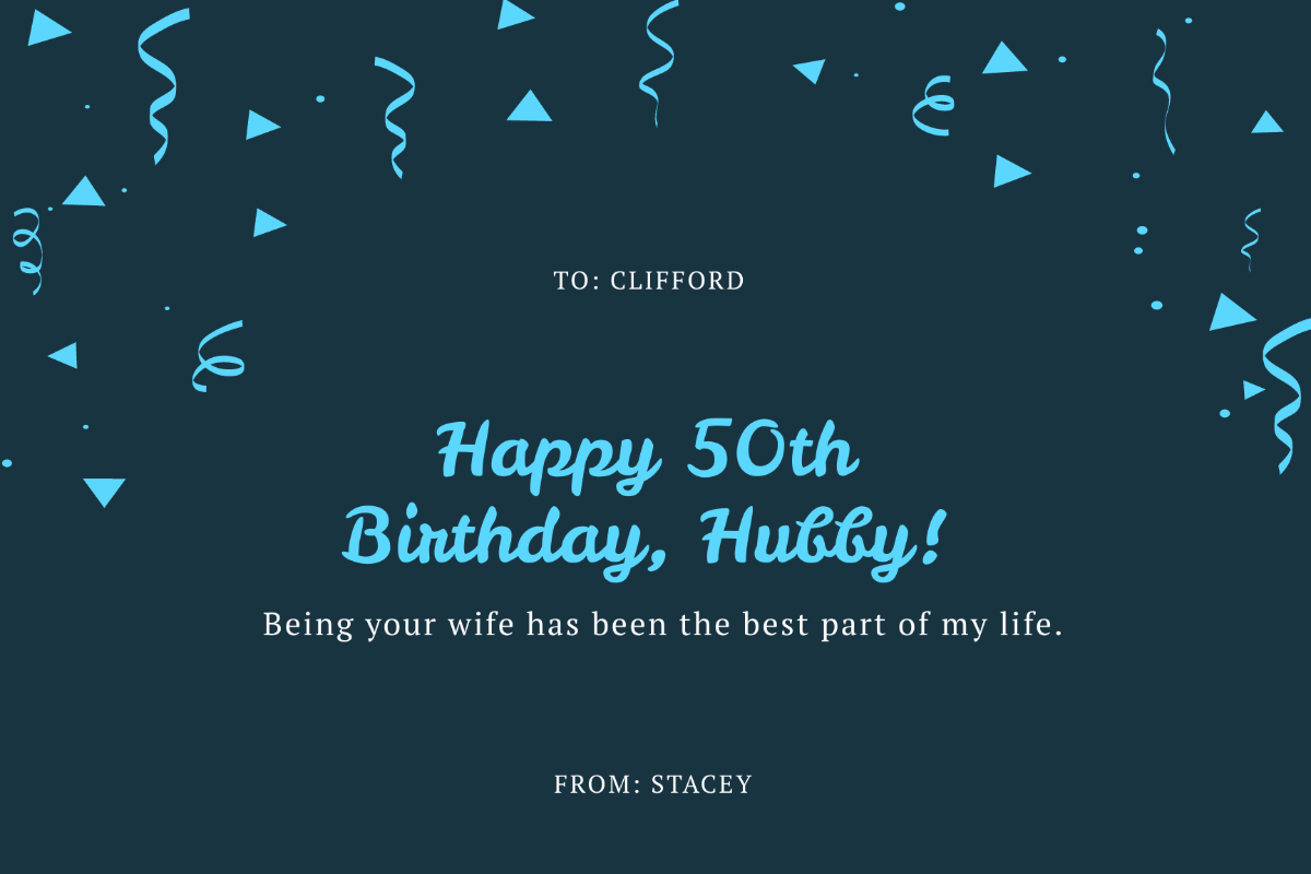 Free Husband 50th Birthday Card Template