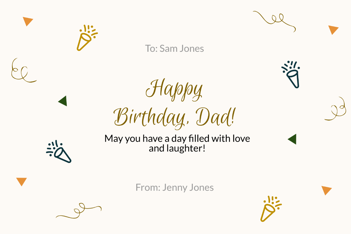 Printable Birthday Card For Dad Template