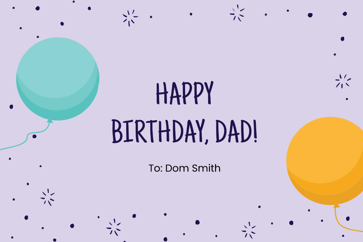 Free Special Birthday Card For Dad Template