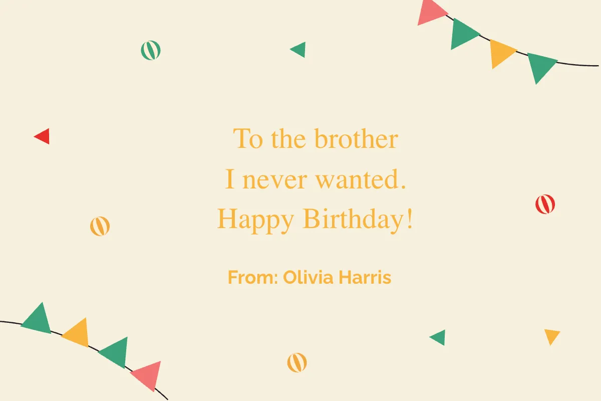 Free Funny Birthday Card For Brother Template to Edit Online