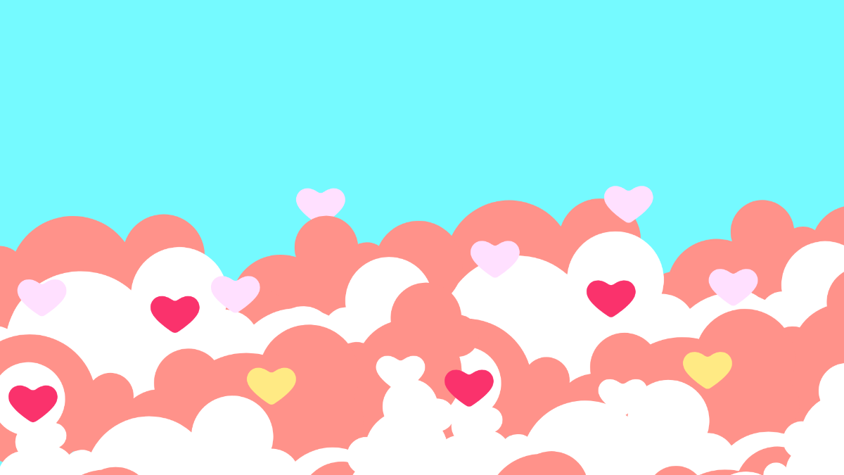 Heart Cloud Background Template