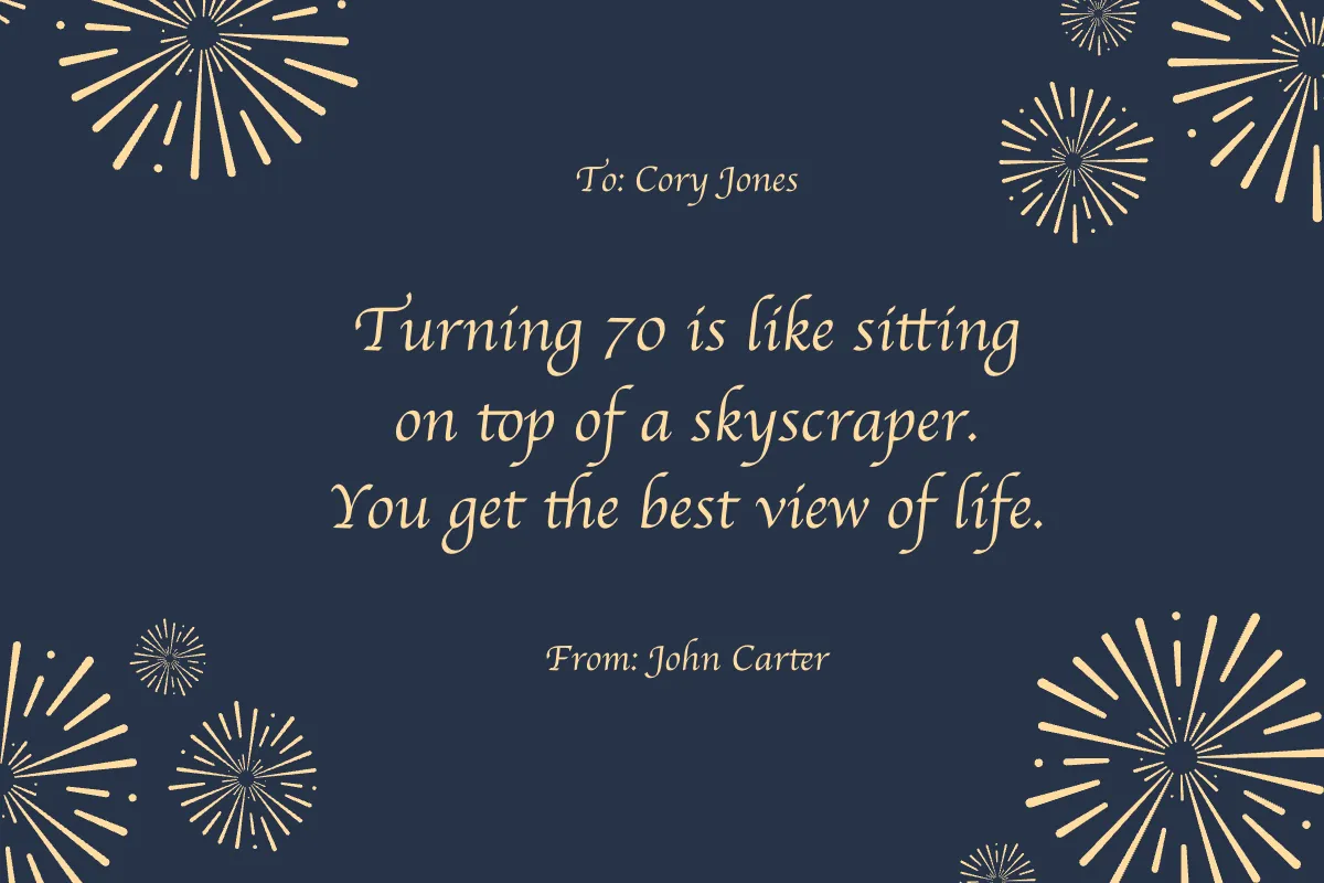 Free 70th Birthday Card For Brother Template to Edit Online