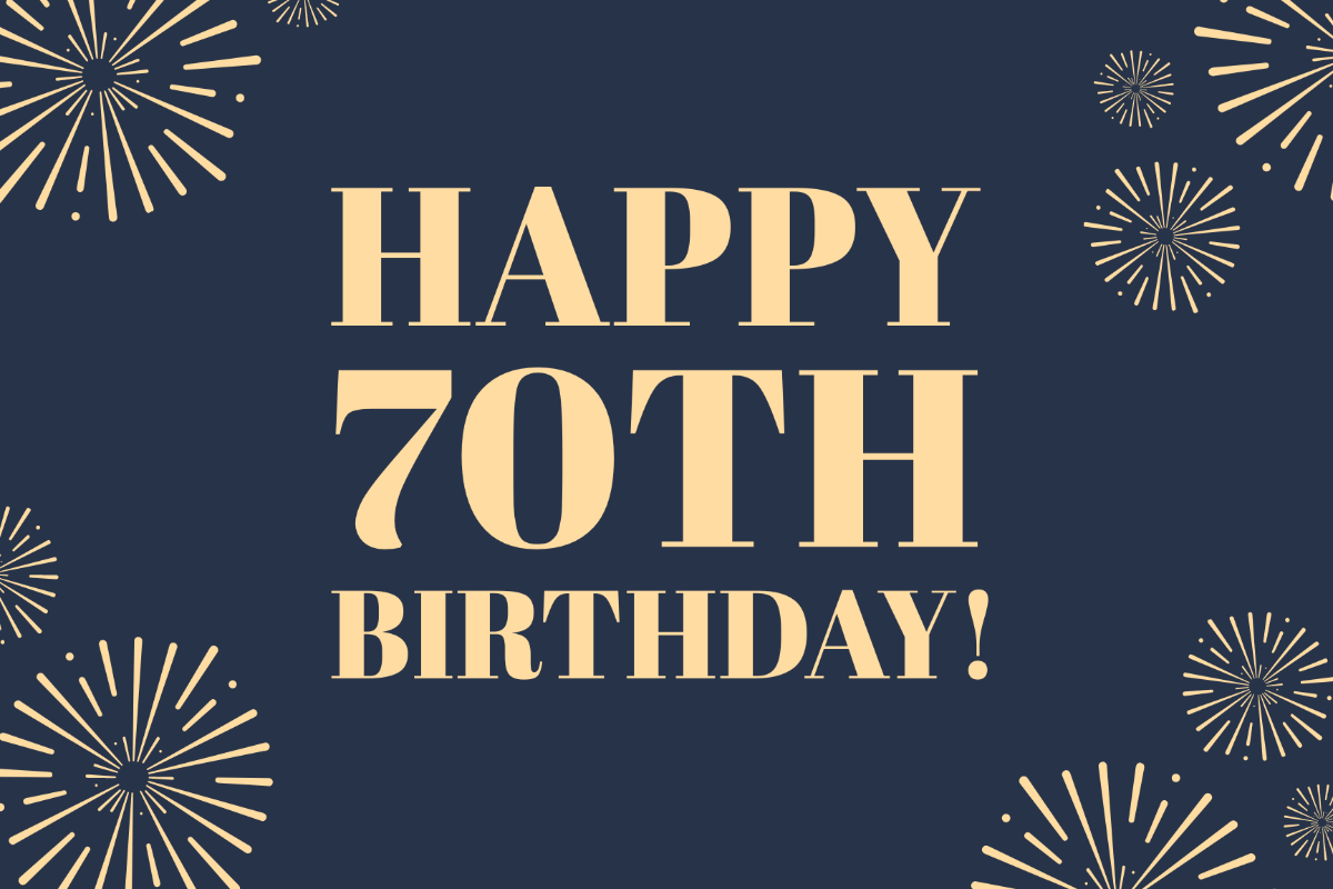 Free 70th Birthday Card For Brother Template