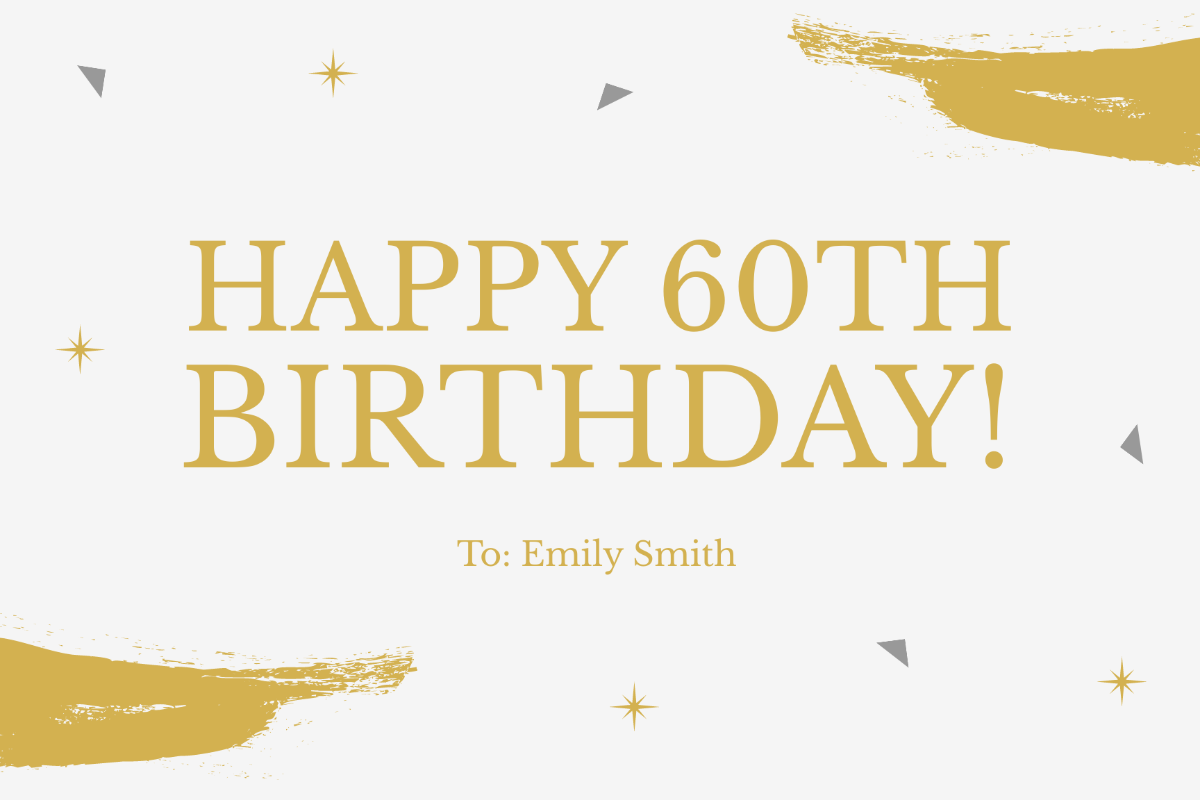 Free 60th Birthday Card For Brother Template