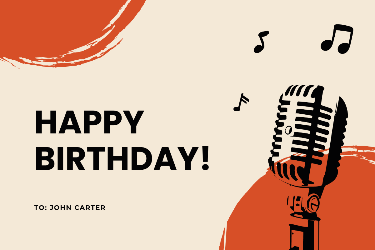 Free Musical Birthday Card For Brother Template