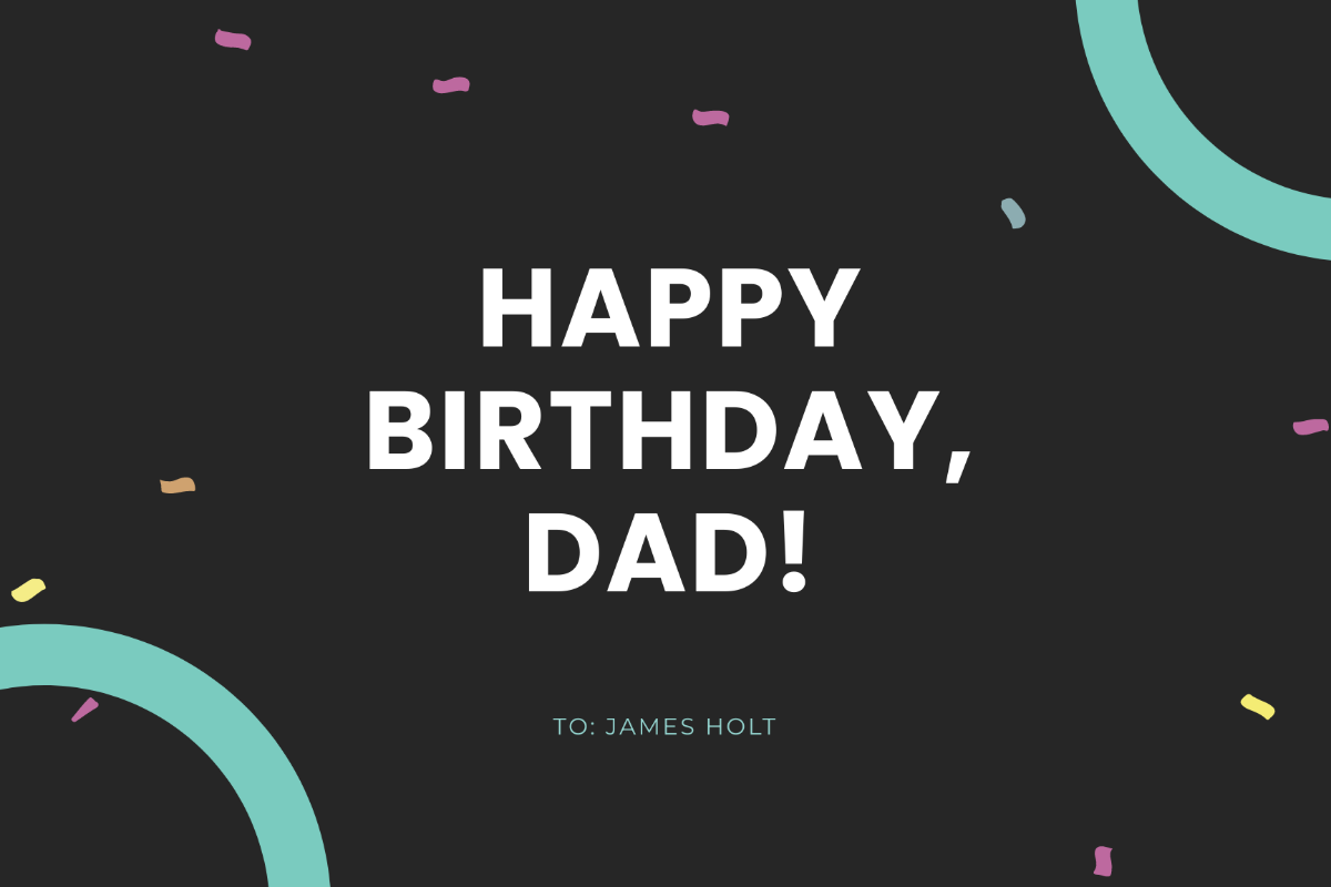 Free Birthday Card For Dad Template