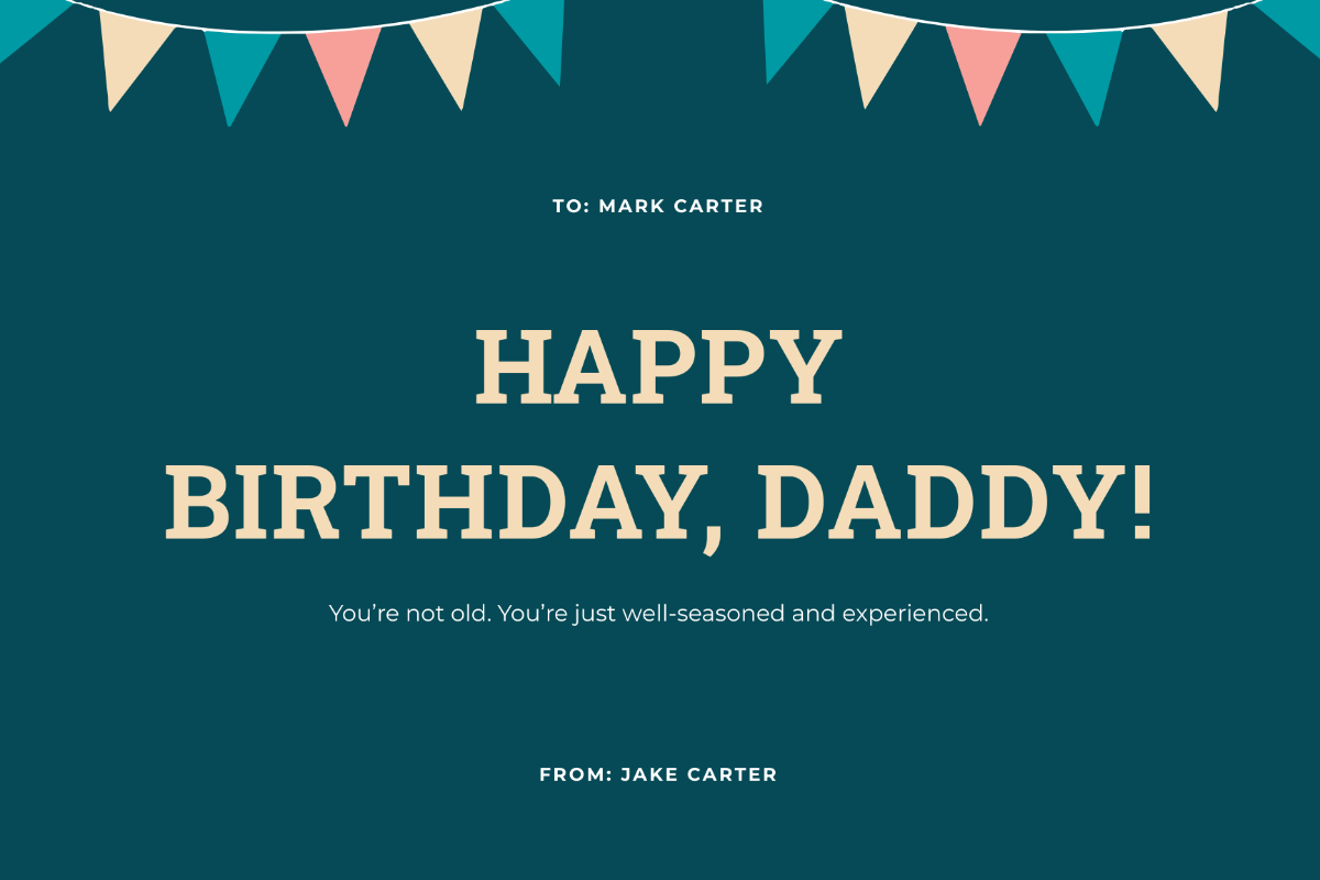 Happy Birthday Card For Dad Template