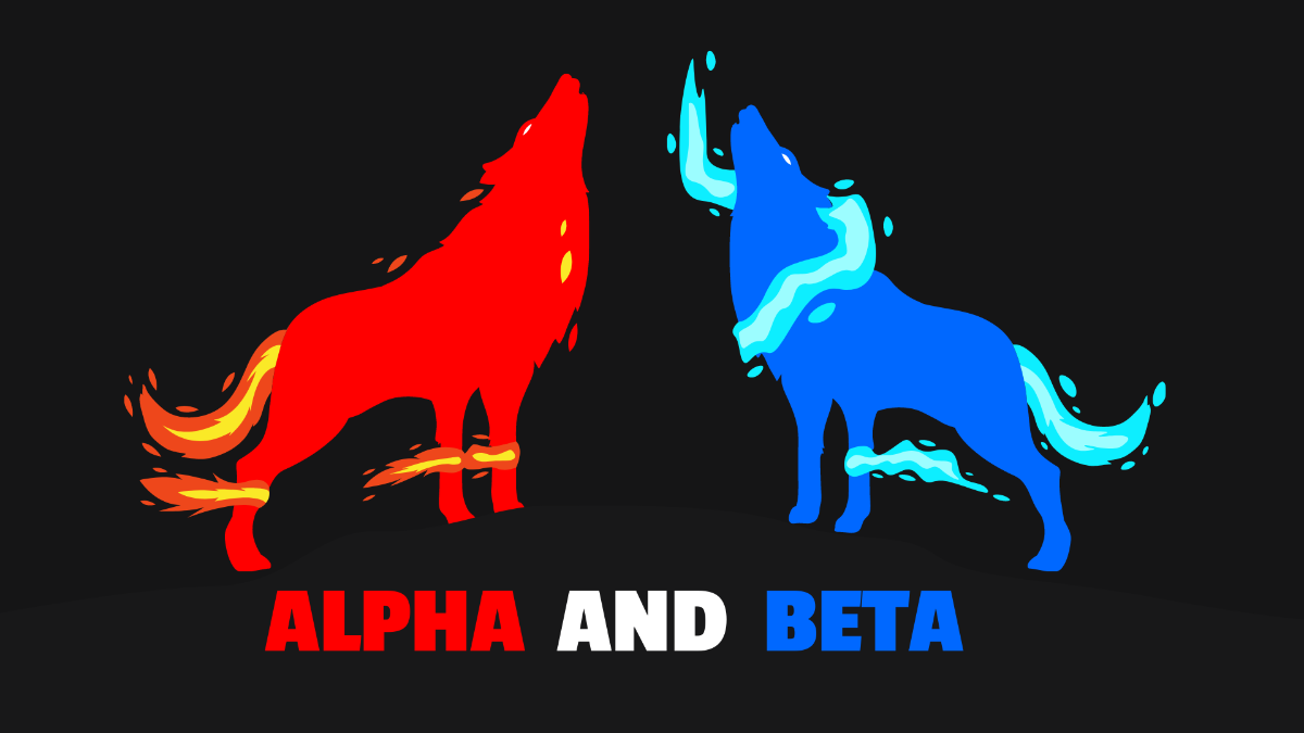 Free Red And Blue Wolf Wallpaper Template