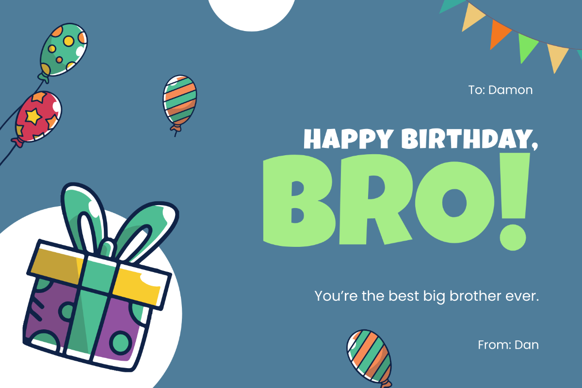 Free Birthday Card For Brother Template