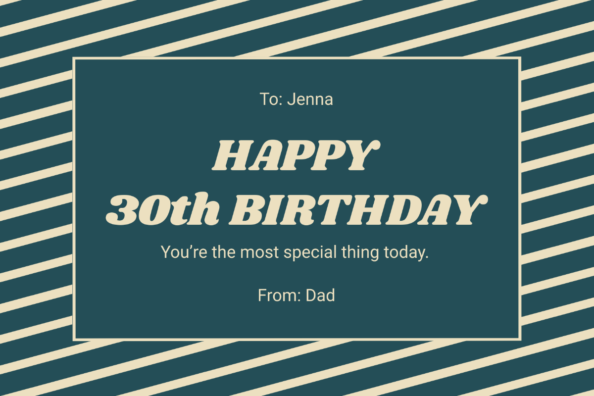 Free 30th Birthday Card For Daughter Template
