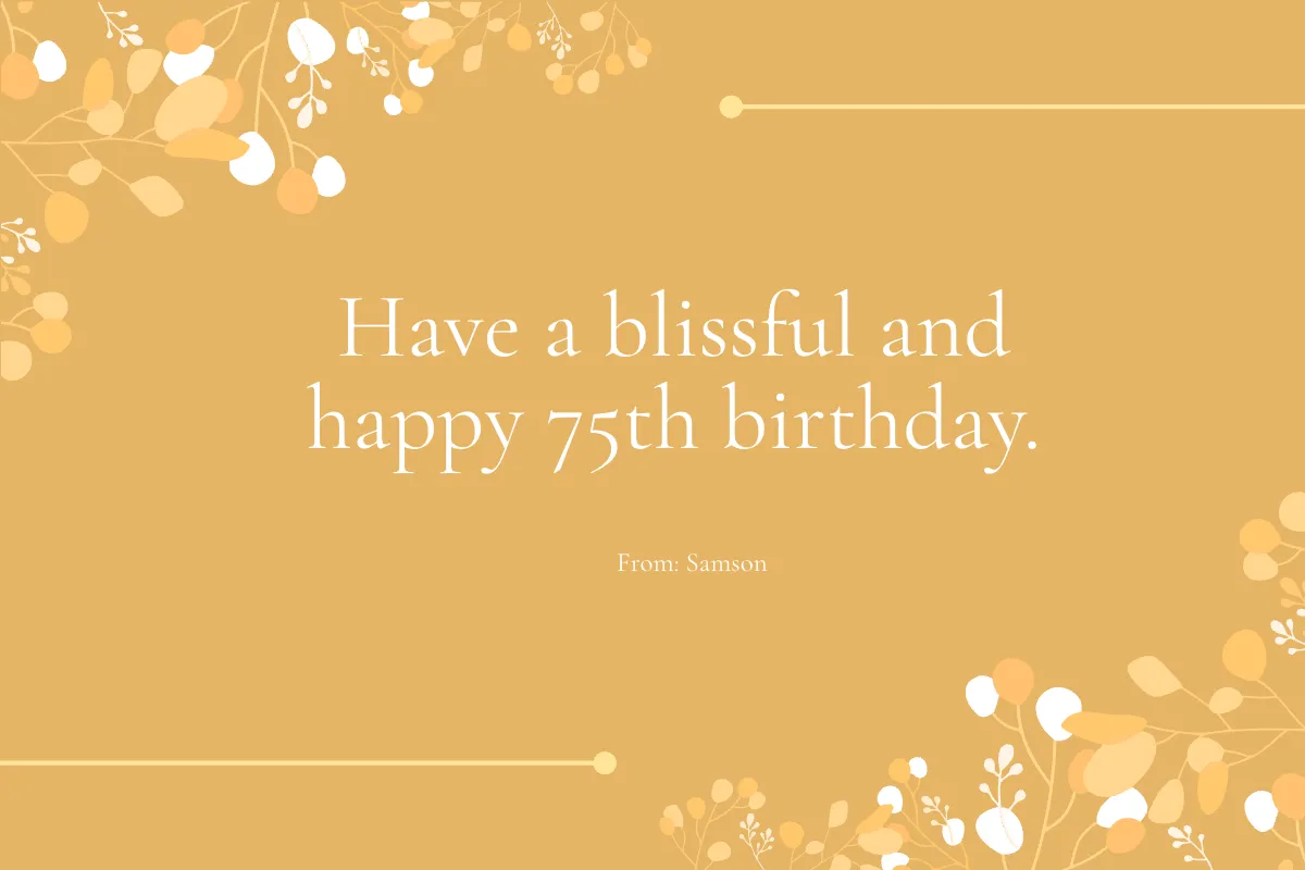 Free 75th Birthday Card For My Wife Template to Edit Online