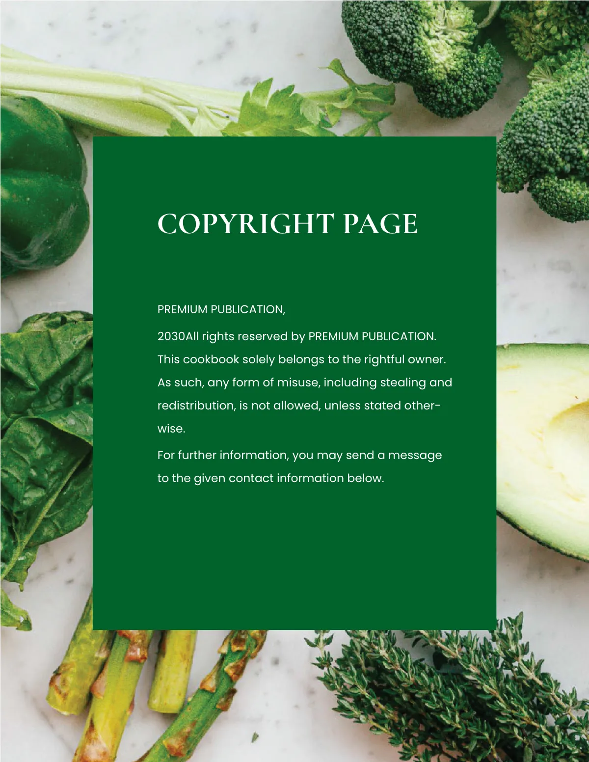 Free Elegant Vegan Cookbook Template to Edit Online