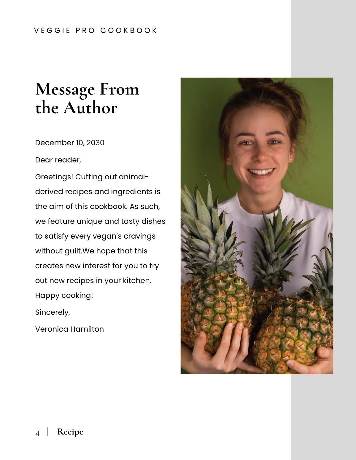 Free Elegant Vegan Cookbook Template to Edit Online