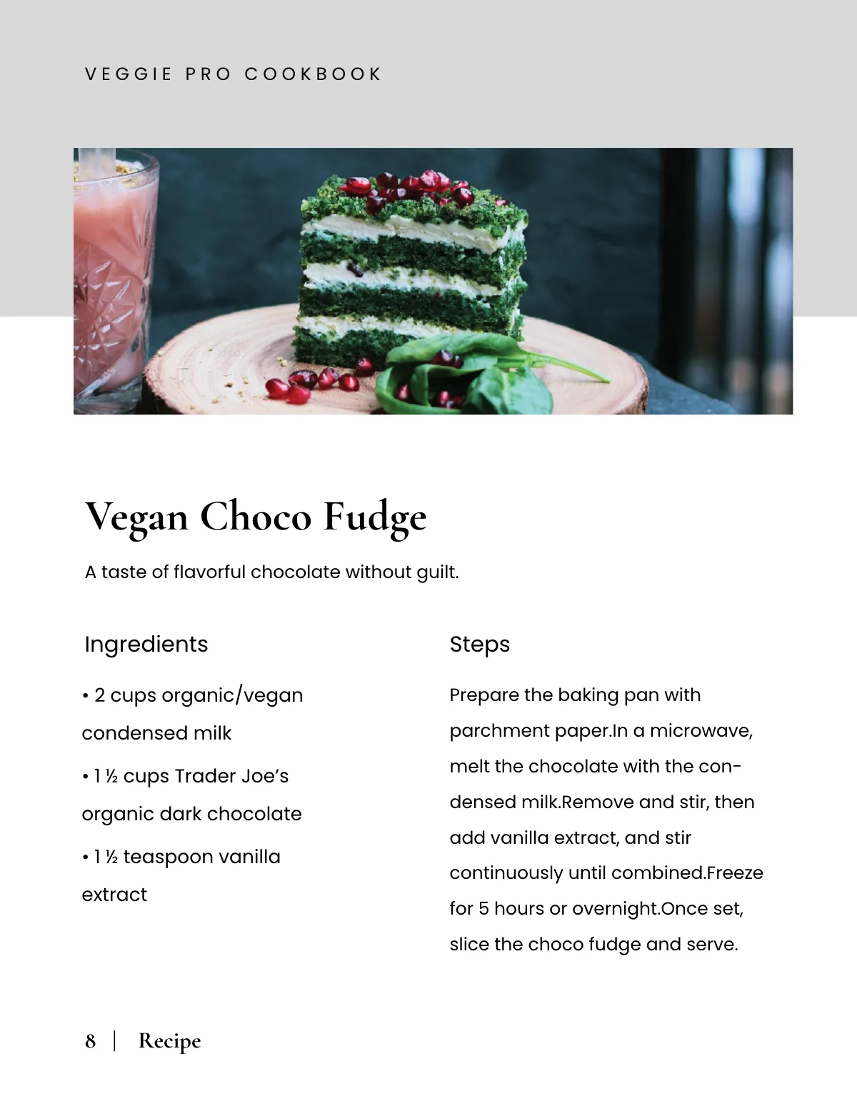 Free Elegant Vegan Cookbook Template to Edit Online