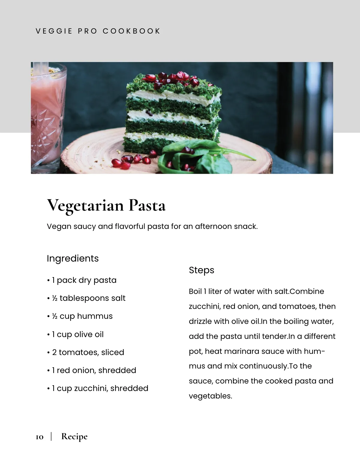 Free Elegant Vegan Cookbook Template to Edit Online