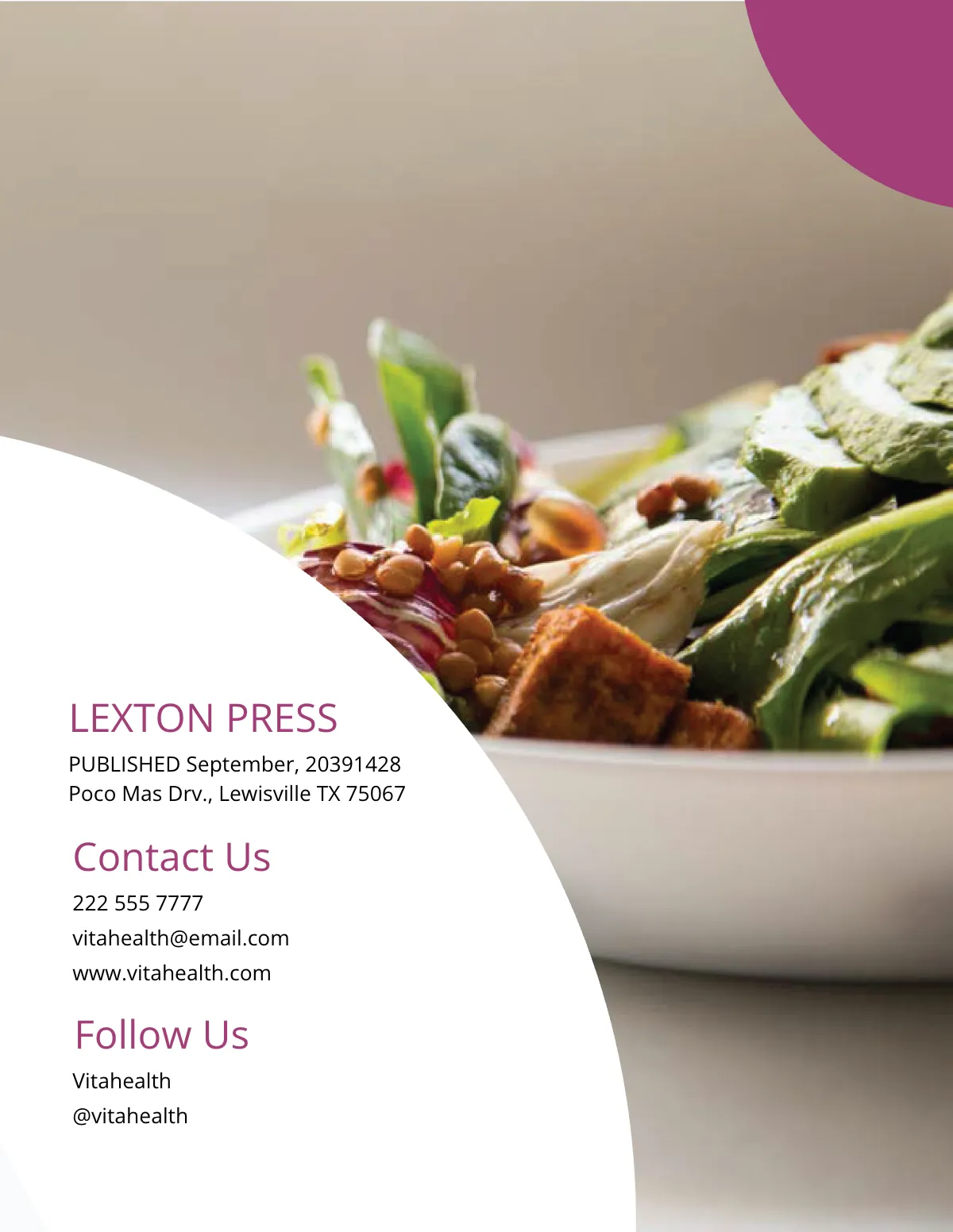 Free Modern Healthy Cookbook Template to Edit Online