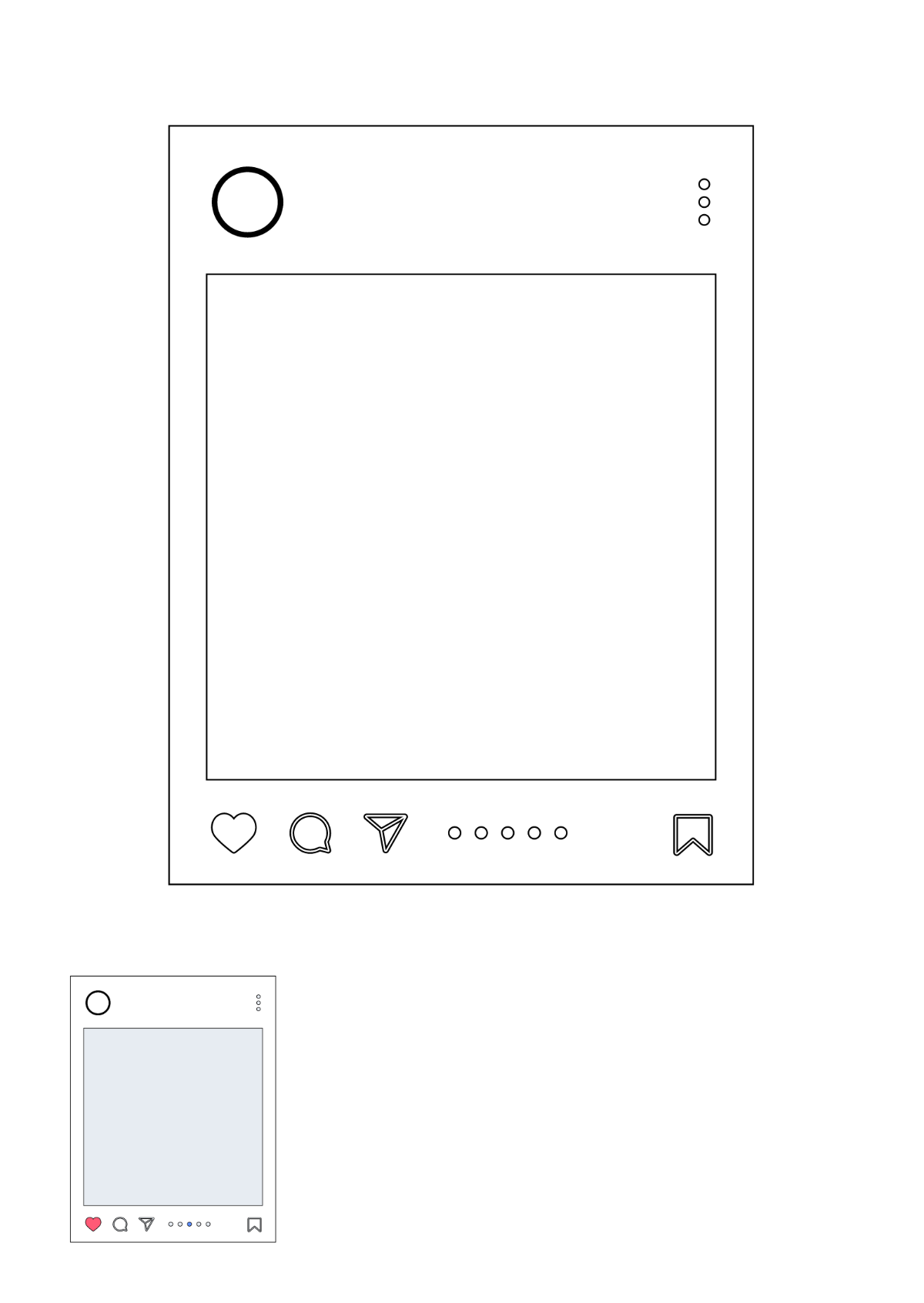 Instagram Frame Coloring Page Template