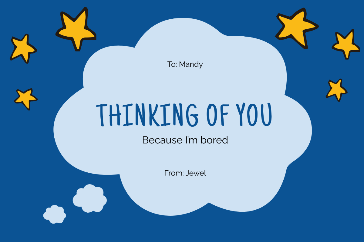 Free Funny Thinking of You Card Template