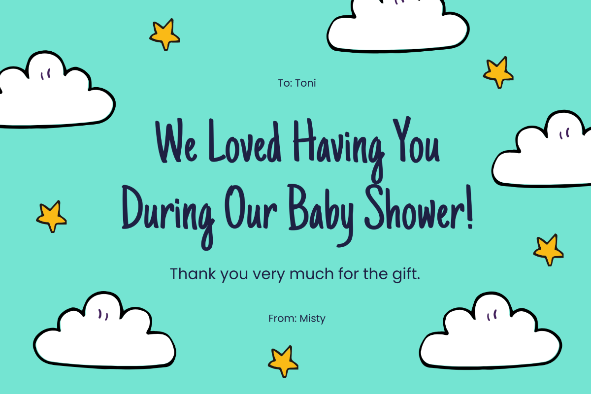 Thank You For Coming To Baby Shower Card Template