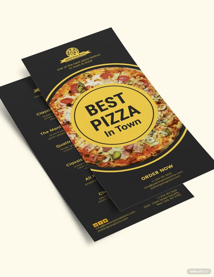 Pizza Menu DL Card Template