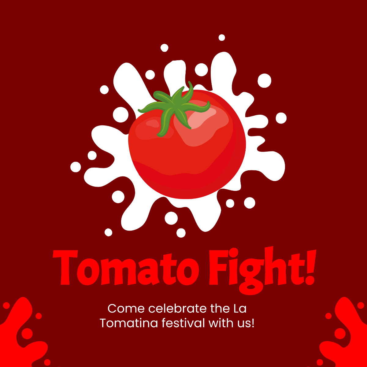 La Tomatina Festival Instagram Post Template