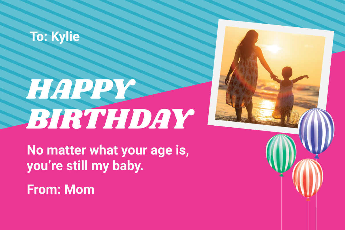 Free Personalised Birthday Card For Daughter Template