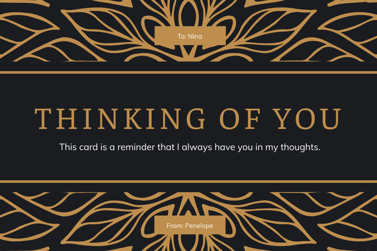 Free Vintage Thinking Of You Card Template