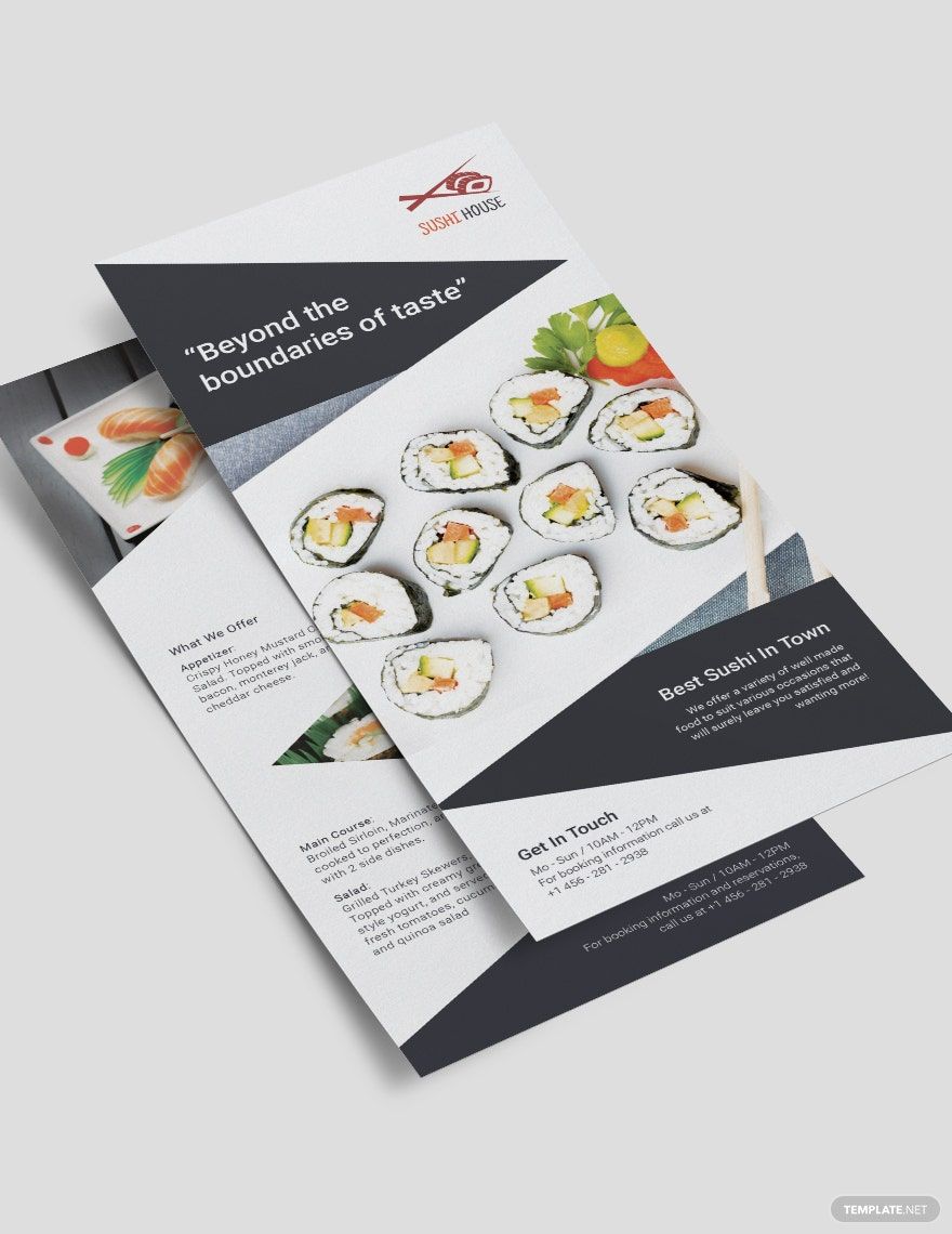 Free Sushi Restaurant DL Card Template in Word, Google Docs, Illustrator, PSD, Apple Pages, Publisher, InDesign