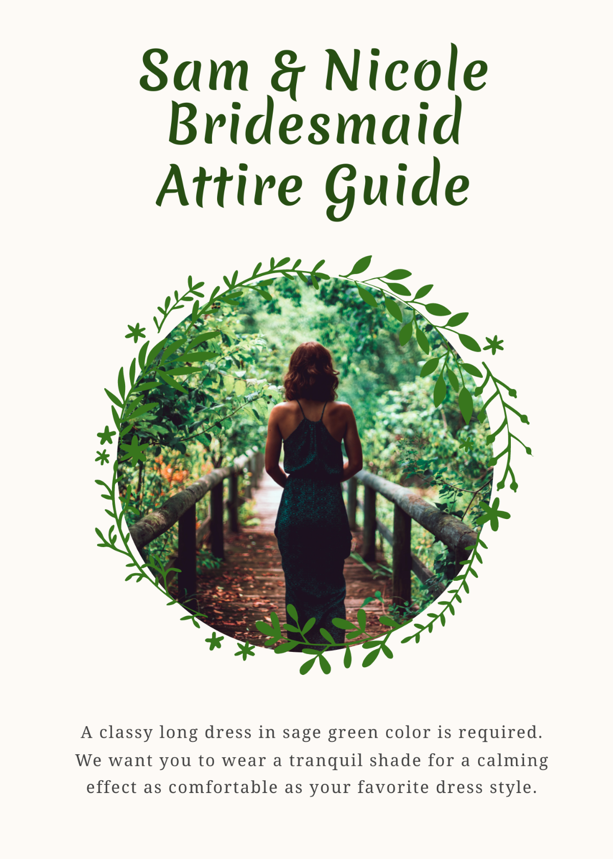 Free Attire Guide Bridesmaid Card Template