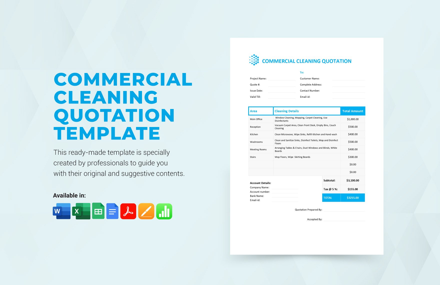 Commercial Cleaning Quotation Template