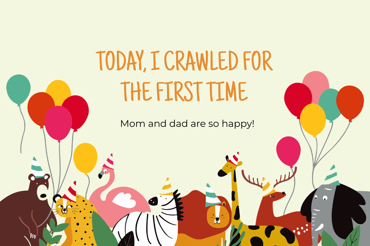 Free Creative Baby Milestone Card Template