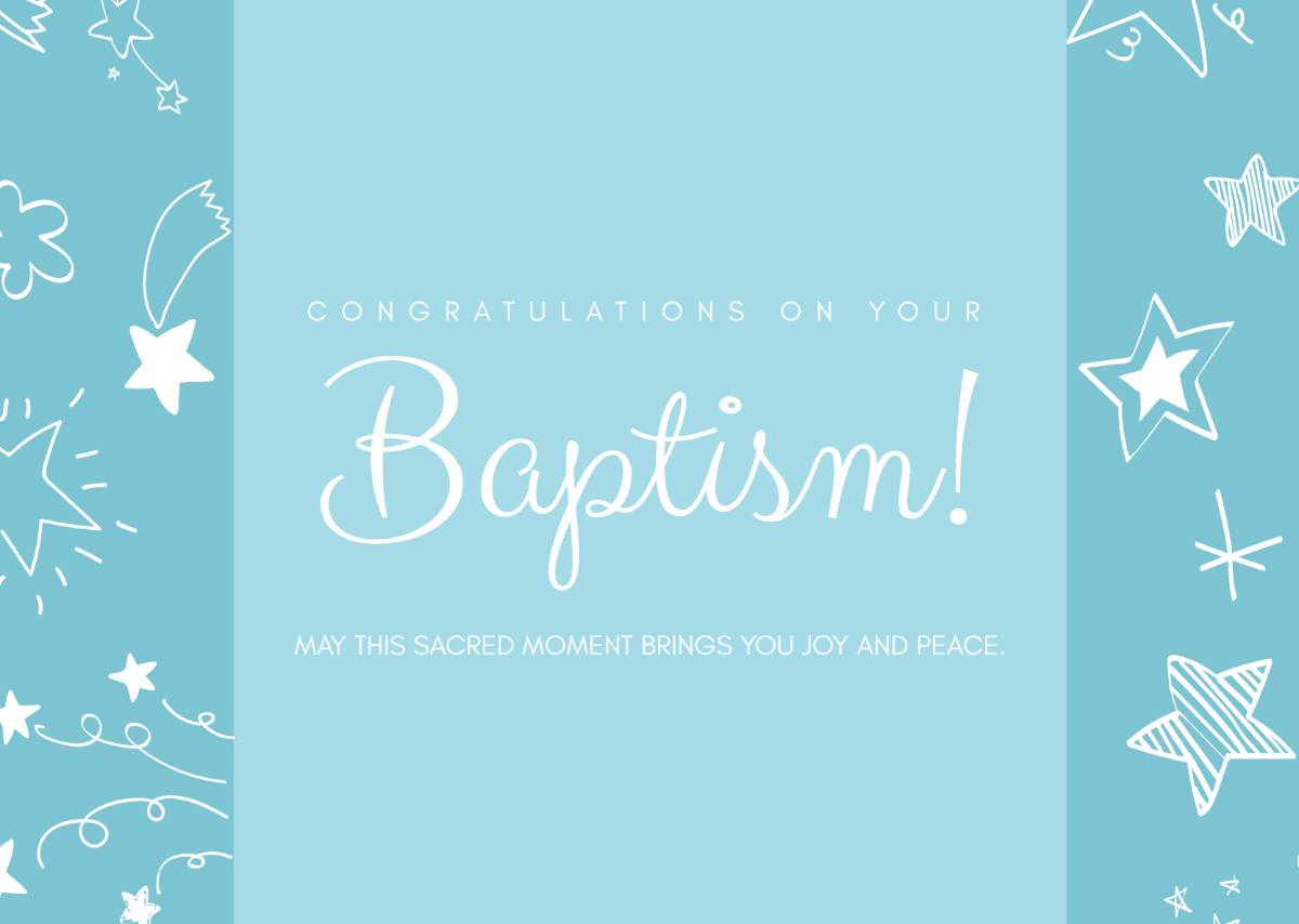 Baptism Congratulations Card Template