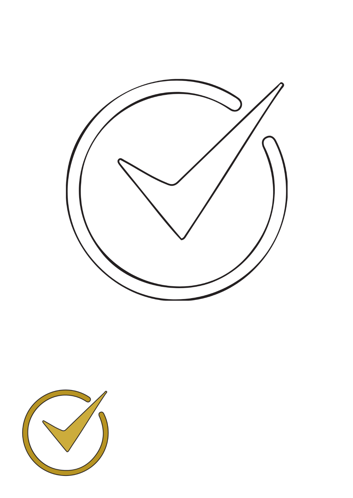 Gold Check Mark coloring page Template