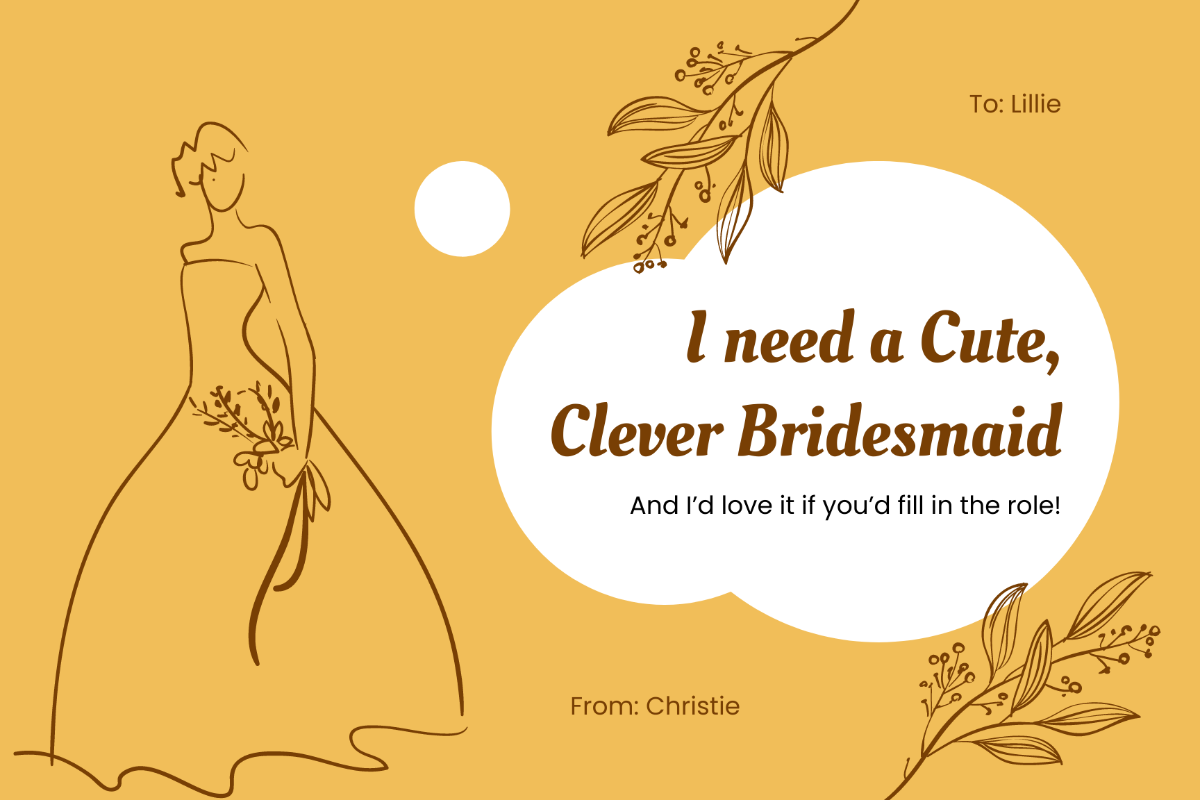 Be My Bridesmaid Card Template