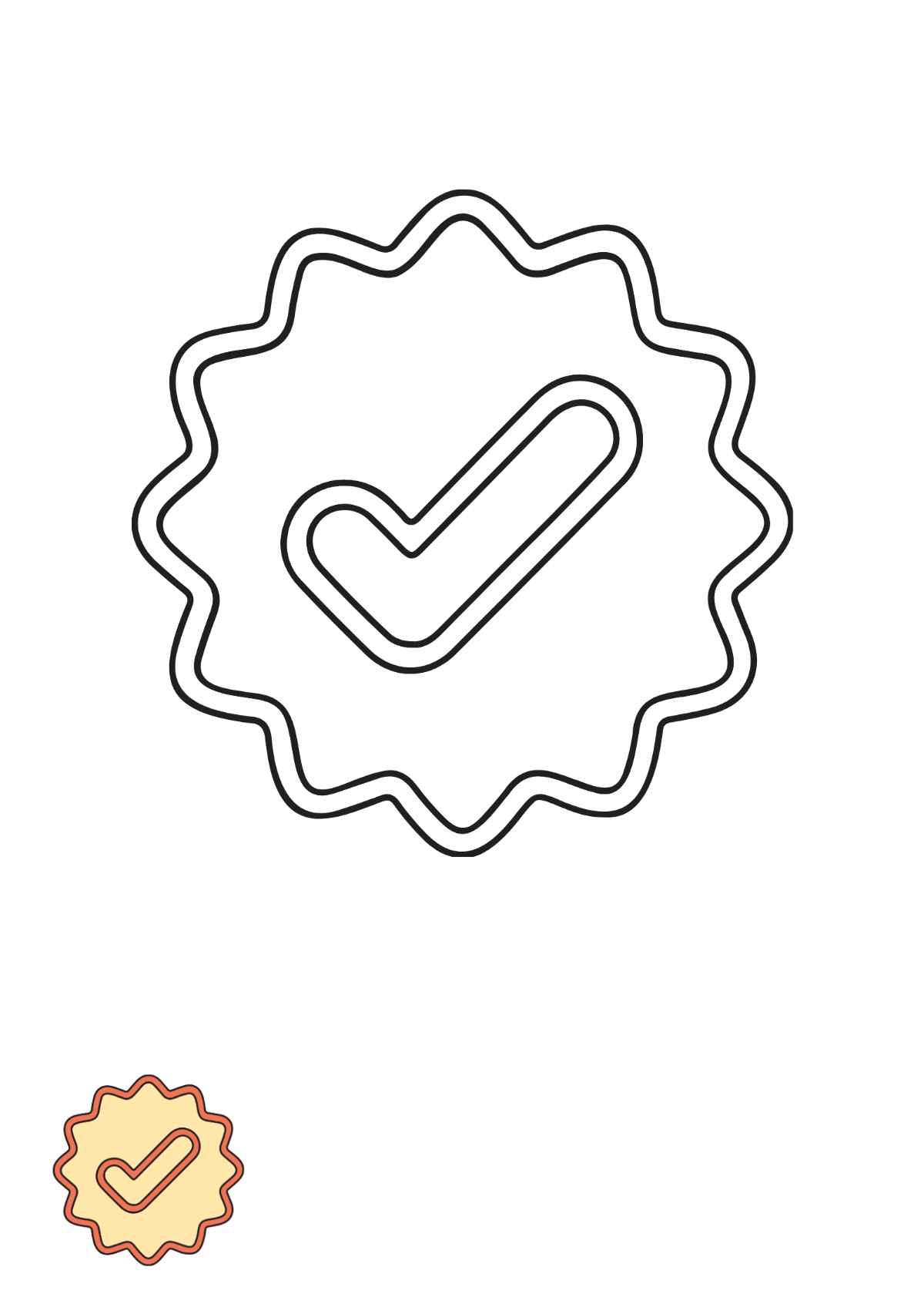 Check Mark Shape coloring page Template