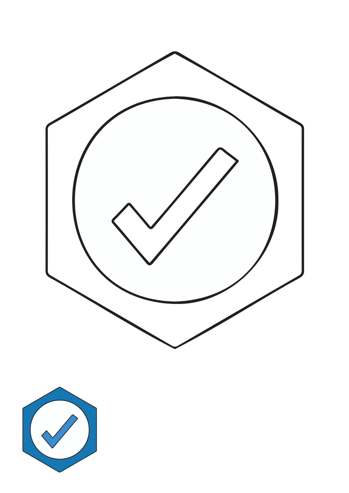 Free Check Mark Design coloring page Template