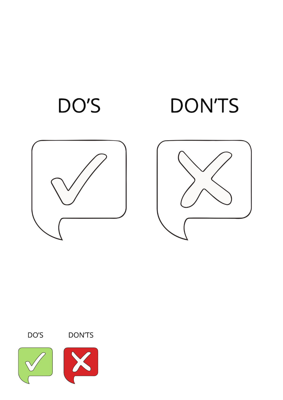 Do And Dont Check Mark coloring page Template