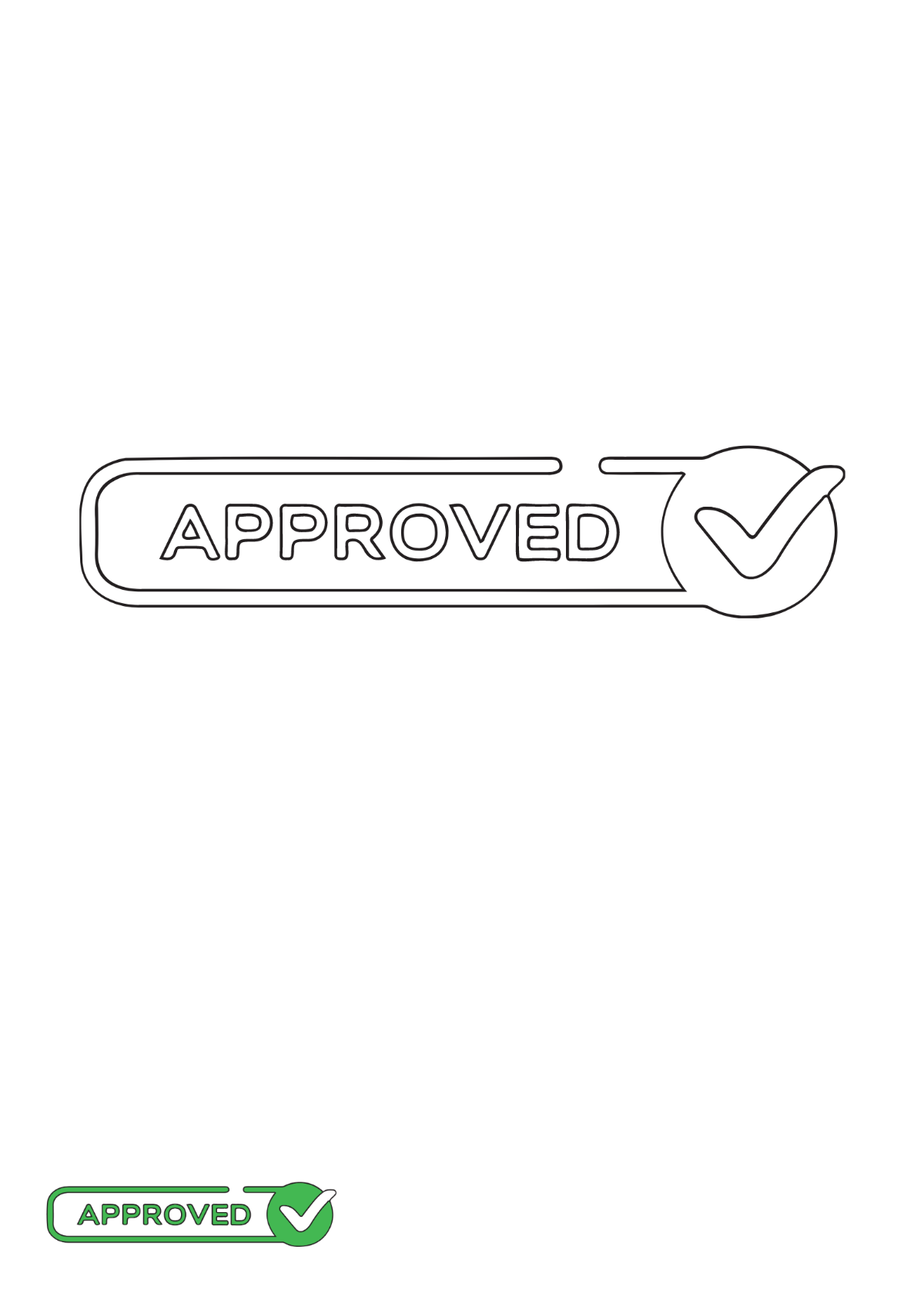 Tick Mark Approved coloring page Template