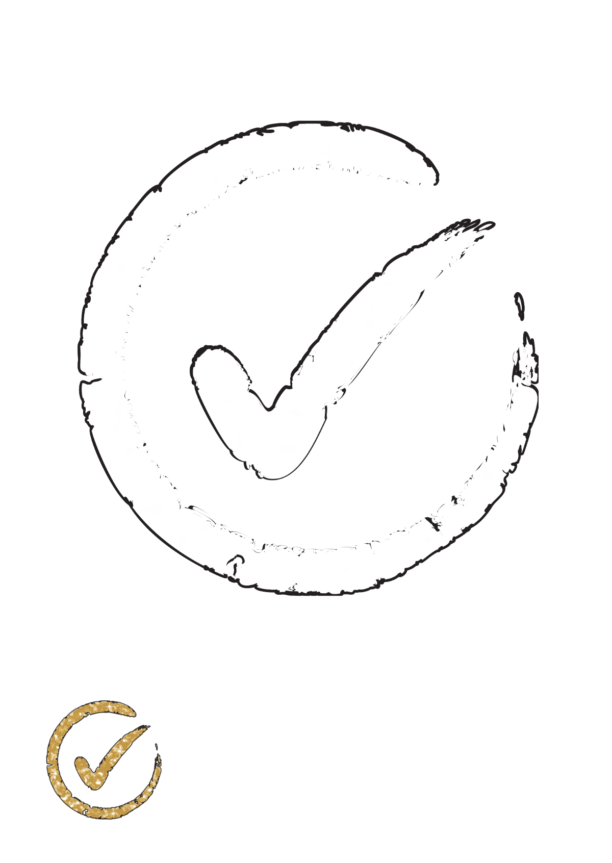 Free Glitter Tick Mark coloring page Template