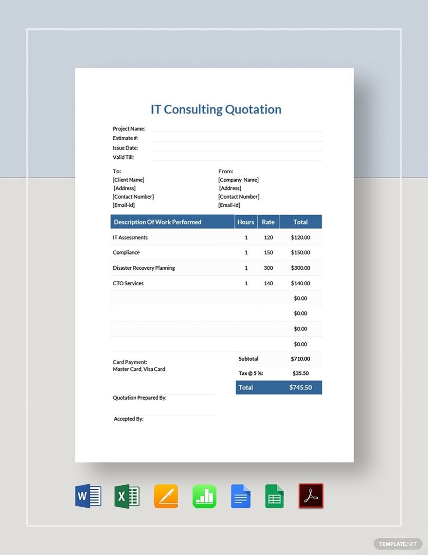 IT Consulting Quotation Template