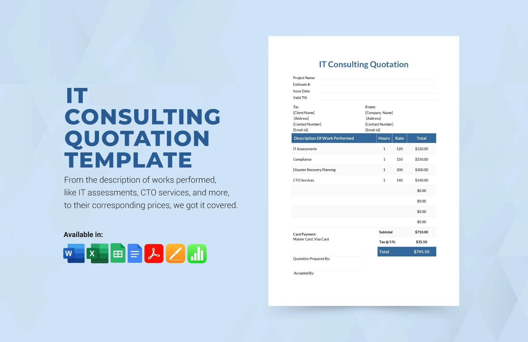 IT Consulting Quotation Template