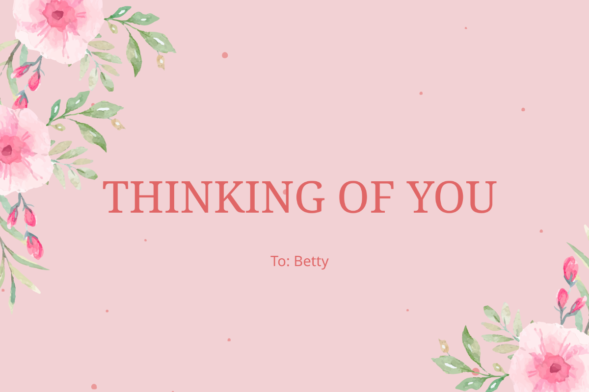 Free Thinking of You Card For Kids Template